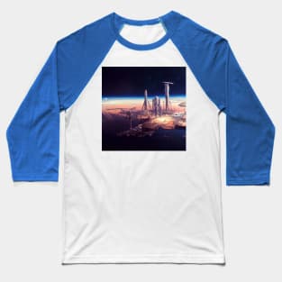 Interplanetary Spaceport Baseball T-Shirt